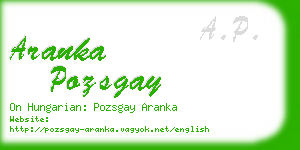 aranka pozsgay business card